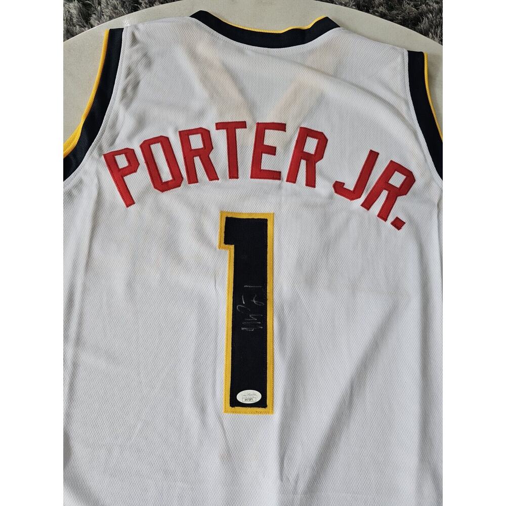 Michael Porter Jr Autographed/Signed Jersey JSA Sticker White Jersey